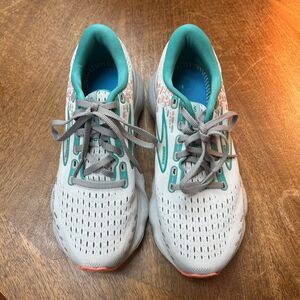 Brooks Glycerin 20 Women Size 7.5 Running Shoes Sneaker Oyster/Latigo Bay/Coral